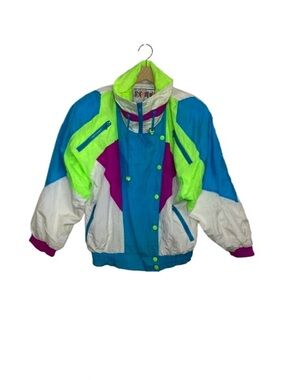 Vintage East West 80s/90s Windbreaker  Size S  Shoulder Pads | Retro Colorblock